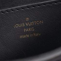 Pre Owned Louis Vuitton Lockme Chain Black Grained Calfskin Leather Shoulder Bag