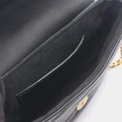 Pre Owned Louis Vuitton Lockme Chain Black Grained Calfskin Leather Shoulder Bag