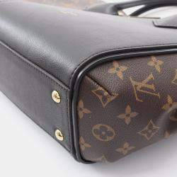 Pre Owned Louis Vuitton Kimono PM Brown Coated Canvas Leather Totes Bag