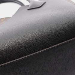Pre Owned Louis Vuitton Kimono PM Brown Coated Canvas Leather Totes Bag