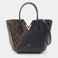 Pre Owned Louis Vuitton Kimono PM Brown Coated Canvas Leather Totes Bag
