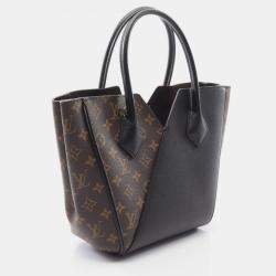 Pre Owned Louis Vuitton Kimono PM Brown Coated Canvas Leather Totes Bag
