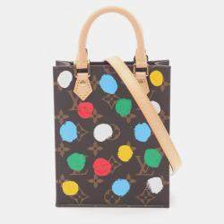 Pre Owned Louis Vuitton Petit Sac Plat Brown Coated Canvas Leather Handbag