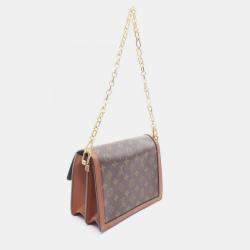 Pre Owned Louis Vuitton Dauphine Brown Monogram Canvas Leather Shoulder Bag