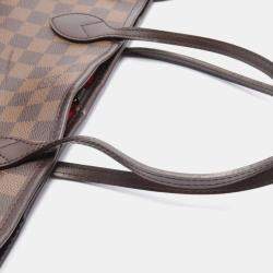 Pre Owned Louis Vuitton Neverfull MM Brown Damier Ebene Canvas Tote Bag