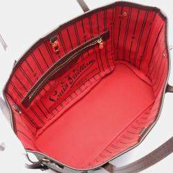 Pre Owned Louis Vuitton Neverfull MM Brown Damier Ebene Canvas Tote Bag