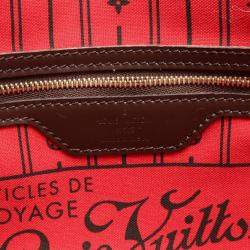 Pre Owned Louis Vuitton Neverfull MM Brown Damier Ebene Canvas Tote Bag