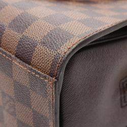 Pre Owned Louis Vuitton Triana Brown Canvas, Leather Satchel Bag