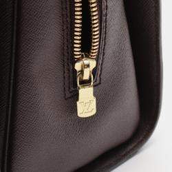 Pre Owned Louis Vuitton Triana Brown Canvas, Leather Satchel Bag