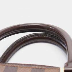 Pre Owned Louis Vuitton Triana Brown Canvas, Leather Satchel Bag