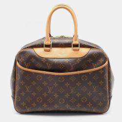 Pre Owned Louis Vuitton Deauville Brown Monogram Canvas Satchel Bag
