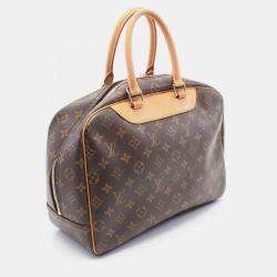 Pre Owned Louis Vuitton Deauville Brown Monogram Canvas Satchel Bag