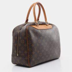 Pre Owned Louis Vuitton Deauville Brown Monogram Canvas Satchel Bag