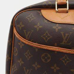 Pre Owned Louis Vuitton Deauville Brown Monogram Canvas Satchel Bag