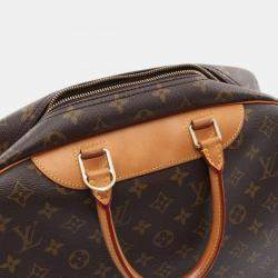 Pre Owned Louis Vuitton Deauville Brown Monogram Canvas Satchel Bag