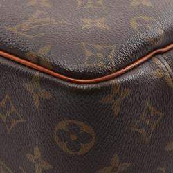 Pre Owned Louis Vuitton Deauville Brown Monogram Canvas Satchel Bag