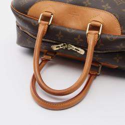 Pre Owned Louis Vuitton Deauville Brown Monogram Canvas Satchel Bag