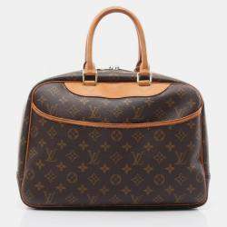 Pre Owned Louis Vuitton Deauville Brown Monogram Canvas Satchel Bag