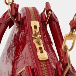 Pre Owned Louis Vuitton Red Monogram Vernis Alma BB