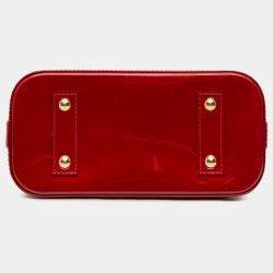 Pre Owned Louis Vuitton Red Monogram Vernis Alma BB