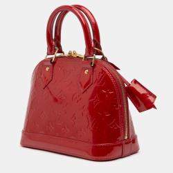 Pre Owned Louis Vuitton Red Monogram Vernis Alma BB