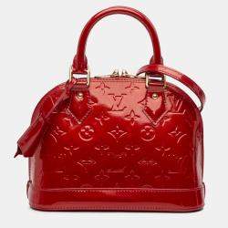 Pre Owned Louis Vuitton Red Monogram Vernis Alma BB