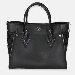 Pre Owned Louis Vuitton Black Calfskin Monogram Tufting On My Side MM