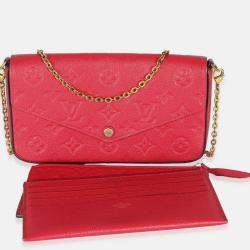Pre Owned Louis Vuitton Scarlet Monogram Empreinte Felicie Pochette