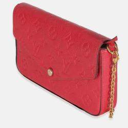 Pre Owned Louis Vuitton Scarlet Monogram Empreinte Felicie Pochette