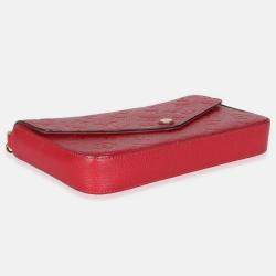 Pre Owned Louis Vuitton Scarlet Monogram Empreinte Felicie Pochette