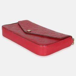 Pre Owned Louis Vuitton Scarlet Monogram Empreinte Felicie Pochette