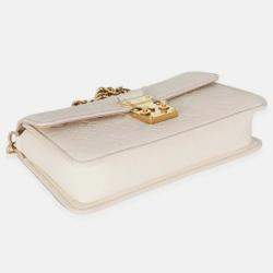Pre Owned Louis Vuitton Monogram Empreinte Cream Wallet On Chain Metis