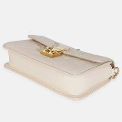 Pre Owned Louis Vuitton Monogram Empreinte Cream Wallet On Chain Metis