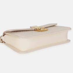 Pre Owned Louis Vuitton Monogram Empreinte Cream Wallet On Chain Metis