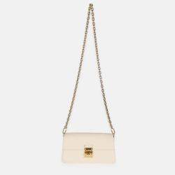 Pre Owned Louis Vuitton Monogram Empreinte Cream Wallet On Chain Metis
