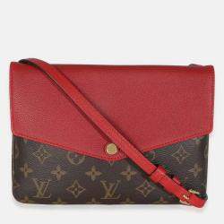 Pre Owned Louis Vuitton Cherry Monogram Canvas Twice Pochette