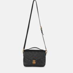Pre Owned Louis Vuitton Black Monogram Empreinte Pochette Metis