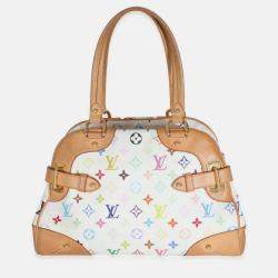Pre Owned Louis Vuitton White Monogram Multicolor Canvas Claudia