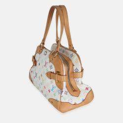 Pre Owned Louis Vuitton White Monogram Multicolor Canvas Claudia
