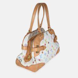 Pre Owned Louis Vuitton White Monogram Multicolor Canvas Claudia