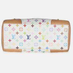 Pre Owned Louis Vuitton White Monogram Multicolor Canvas Claudia