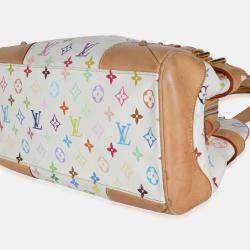 Pre Owned Louis Vuitton White Monogram Multicolor Canvas Claudia