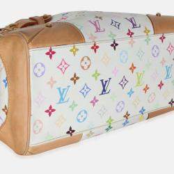 Pre Owned Louis Vuitton White Monogram Multicolor Canvas Claudia