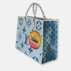 Pre Owned Louis Vuitton Blue Monogram Giant Canvas Queenstown Onthego GM