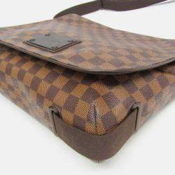 Pre Owned Louis Vuitton Brown Damier Brooklyn MM Shoulder Bag 