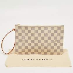 Pre Owned Louis Vuitton Damier Azur Canvas Neverfull Pouch