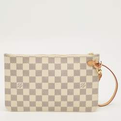 Pre Owned Louis Vuitton Damier Azur Canvas Neverfull Pouch