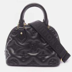 مملوكة مسبقًا Louis Vuitton Alma Soft Bb Bubble Gram Handbag Leather Black