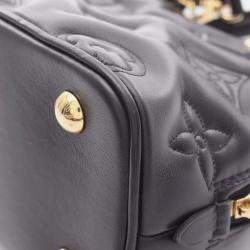 مملوكة مسبقًا Louis Vuitton Alma Soft Bb Bubble Gram Handbag Leather Black