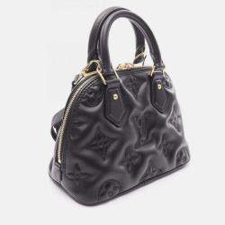 مملوكة مسبقًا Louis Vuitton Alma Soft Bb Bubble Gram Handbag Leather Black